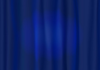 Theater blue curtain with spot lighting. Beautiful abstract vertical dark blue strip rays background with lines.