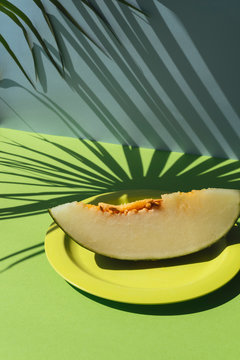 Melon toad skin cut into slices ,Colorful summer theme