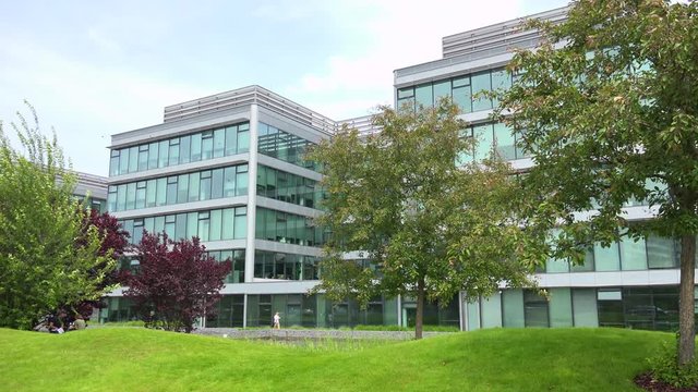 An office building on a sunny day