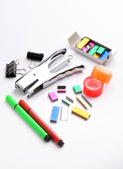  School supplies on white background 