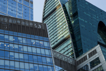 Fototapeta na wymiar View of skyscrapers in Moscow