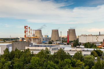 Power plant in city