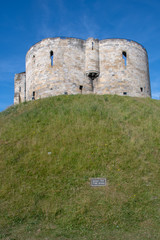 Fototapeta na wymiar Looking up at Clifford Tower York Yorkshire