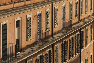 Fototapeta na wymiar Classic buildings in Rome, Italy. Historic architecture