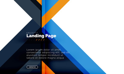 Square shape geometric abstract background, landing page web design template