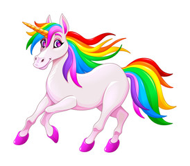 Naklejka na ściany i meble Cute rainbow unicorn