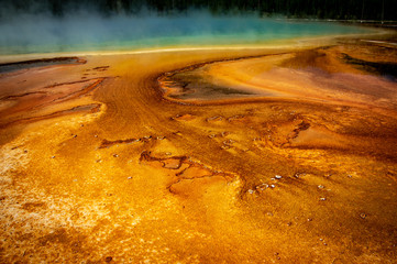 Grand Prismatic Spring detail, Yellowstone National Park