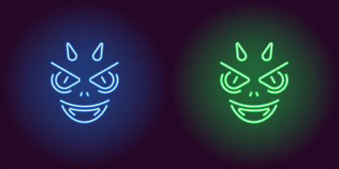Neon Devil in Blue and Green color
