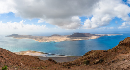 View of Graciosa Island in Lanzarote, Spain
