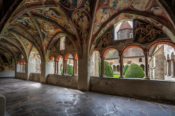 Fototapeta na wymiar Cathedral of Brixen, South Tyrol. Frescoes in the cloister.
