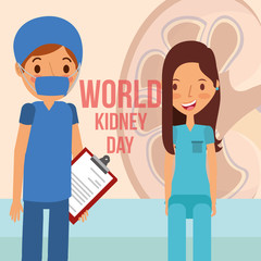 doctor surgeon and patient world kidney day
