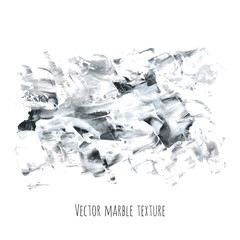 White, gray, black vector scribble marble watercolor texture background. Abstract acrylic smudge backdrop with stains, dry brush strokes, spots and ink waves. Natural stone wall for interior design.