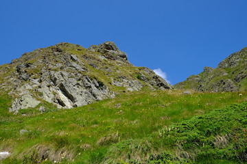Panorama di montagna. Passo San Marco, Bergamo, Italia. Sulla linea Cadorna della prima guerra mondiale.