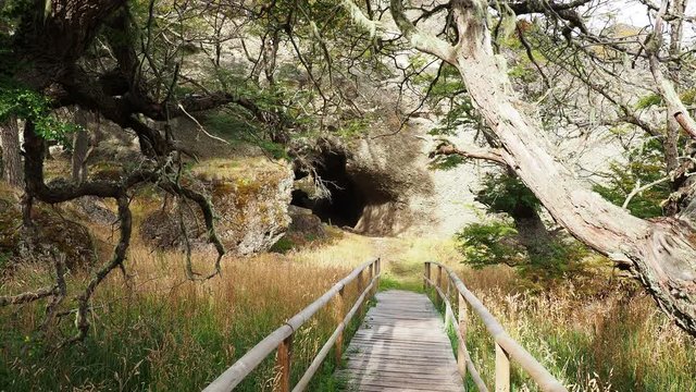 Trail in Cueva del Milodon Natural Monument, Puerto Natales, Ultima Esperanza Province, Patagonia, Chile