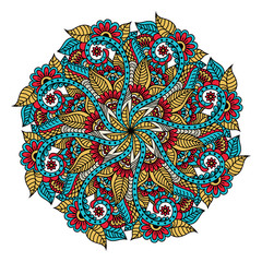 Mandala. Hand drawn backdrop. Vector for coloring page for adults