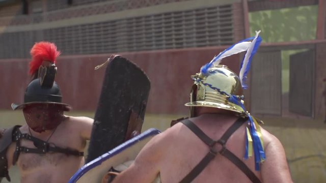 Gladiator's Fighting with Swords and Shields