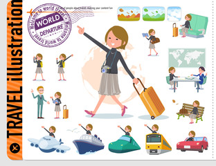 flat type Short hair women_travel