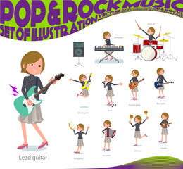 Fototapeta premium flat type Short hair women_pop music