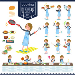 flat type Short hair women_cooking