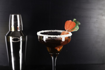 cosmopolitan cocktail garnished