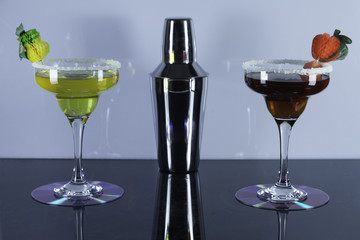 Red and yellow cocktails