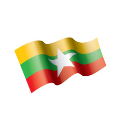 Myanmar flag, vector illustration on a white background