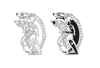 Celtic style tribal tattoo sketch design. Vector illustration.