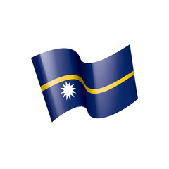 Nauru flag, vector illustration on a white background