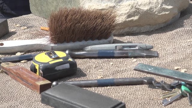 Rock Carving / Engraving Tools on a Table
