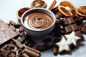 Baking christmas cookies. Typical cinnamon stars bakery.