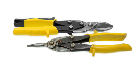 isolated tools on a white background. New and rusty