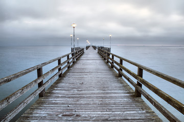 Fototapeta na wymiar Pier over the Baltic coast