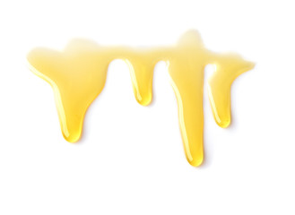 Top view of Sweet honey isolated on white background.