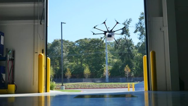 Drone Delivery Taking off from Warehouse