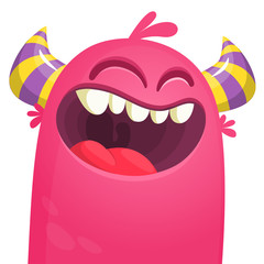 Excited cartoon alien character smiling