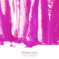 Fuchsia, purple, lilac grunge marble watercolor dry brush strokes texture hand paint on white background. Abstract acrylic pours, fluid art with stains, splashes. Oil frame, place for text, logo.