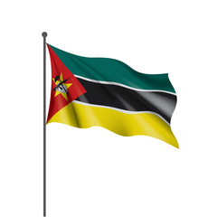 Mozambique flag, vector illustration on a white background