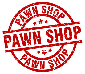 pawn shop round red grunge stamp