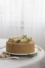 Medovik cake - Russian layer cake with honey.