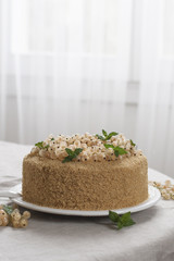 Medovik cake - Russian layer cake with honey.