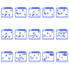 Line icons set. SEO pack. Vector illustration.