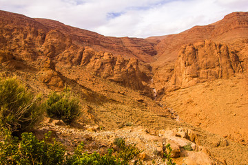 Todgha Gorge is canyon in Atlas Mountains, near Tinghir in Morocco