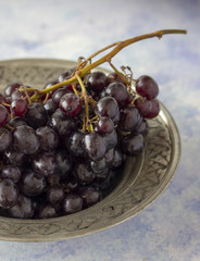 Black grapes close up