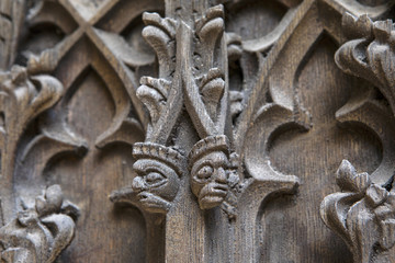 Carvings on the Doors of Coventry Cathedral, UK