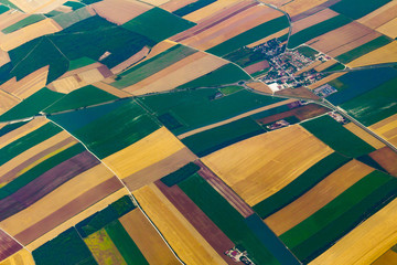 Arial Photo of Colorful Fields