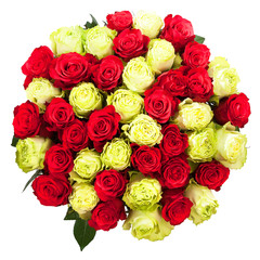 bouquet of fresh colorful roses