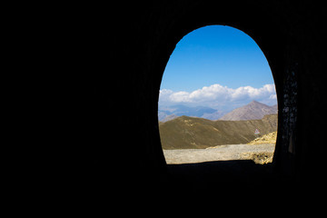 View from inside the Parpaillon Tunnel, Hautes-Alpes, France