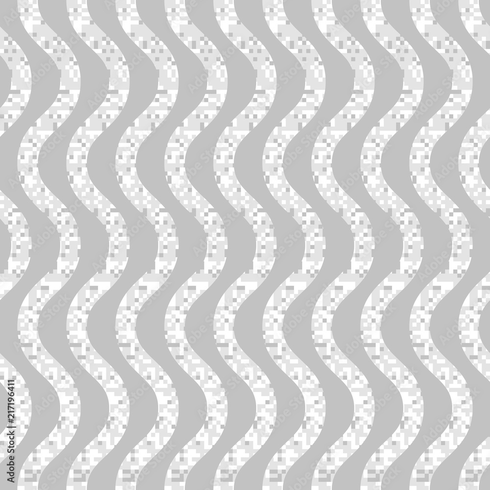 Poster seamless pattern of yarns. waves and vibrations of forms. optical illusion of motion.