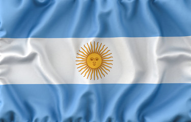 Argentina Waving Flag. 3D rendering