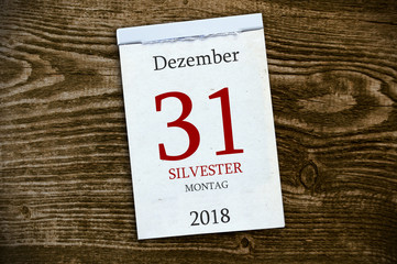 Abreißkalender Kalender mit Silvester Neujahr 2018 2019